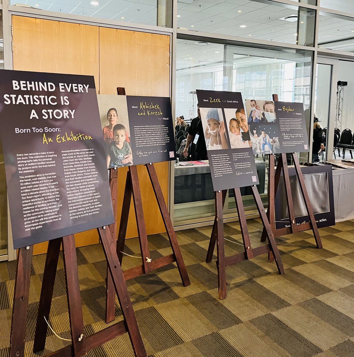 #BornTooSoon poster exhibit on display at #IMNHC2030 - come join launch session 10:45 rooftop terrace to see 8 families stories from around the world. 1 in 10 births are preterm - everyone has a story or knows someone!! <a href="/MercyJuma_/">Mercy Juma</a> <a href="/PMNCH/">PMNCH</a>