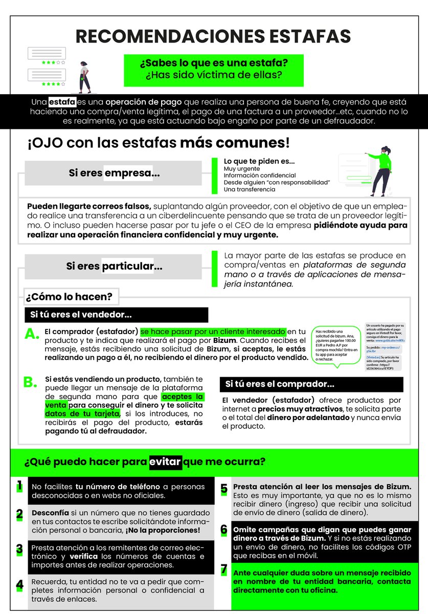 cajaruralzamora's tweet photo. 🚨 Compartimos estas recomendaciones sobre las #estafas más comunes🚨
🧐👉¡¡¡ Atentos !!!
#cajaruralsiemprecontigo 👇 https://t.co/xYbndceuos