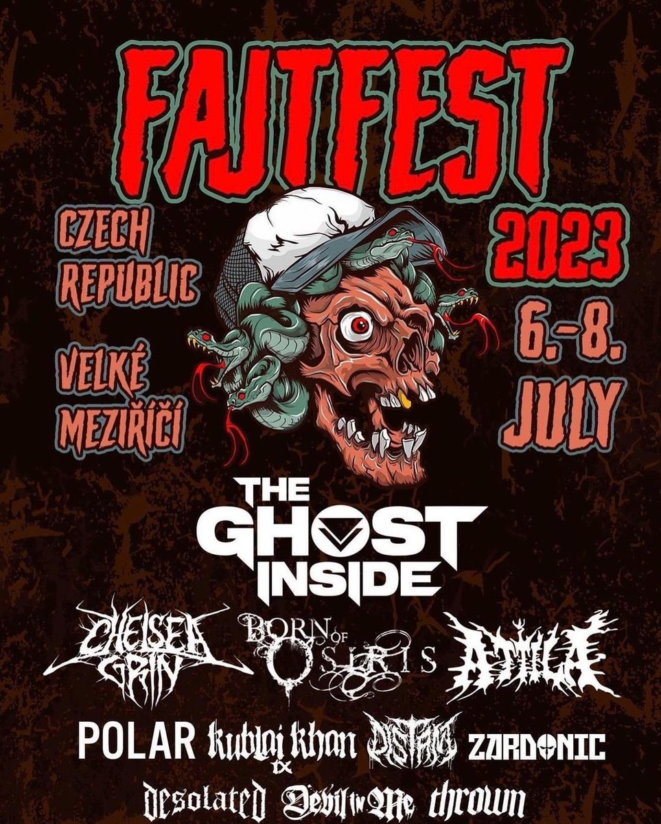 As_StefWhiting's tweet image. We play Fajtfest Saturday the 8th of July! 
See you there! 

@PolarUK 

#fajtfest #polar #polaruk #theghostinside #chelseagrin #bornofosiris #attila #thrown #desolated #slumerican