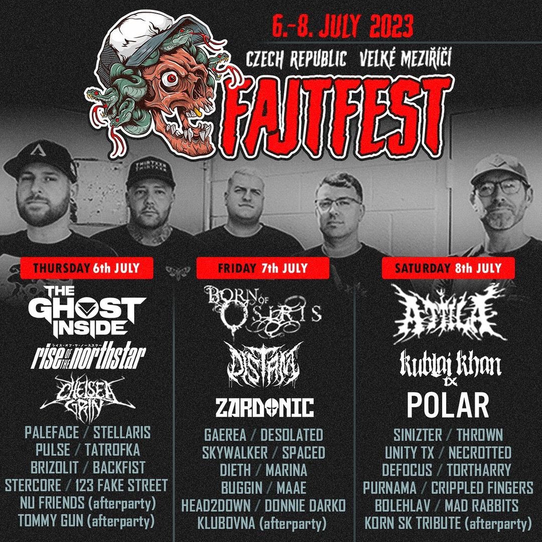 As_StefWhiting's tweet image. We play Fajtfest Saturday the 8th of July! 
See you there! 

@PolarUK 

#fajtfest #polar #polaruk #theghostinside #chelseagrin #bornofosiris #attila #thrown #desolated #slumerican