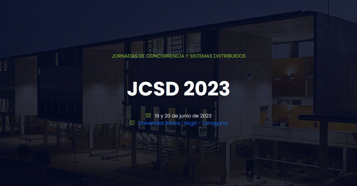 Attention‼️The deadline for the submission of contributions to the #jcsd2023 is extended  📆 NEW DATE ➡️ May 17

Don't forget to submit your work! We are waiting for you in <a href="/universitatURV/">Universitat Rovira i Virgili</a> !

👉 cloudlab-urv.github.io/jcsd2023/

<a href="/_SCCD_/">SCCD</a>