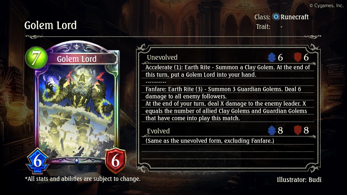 Shadowverse on Twitter: "New Academy of Ages card reveal! Golem Lord