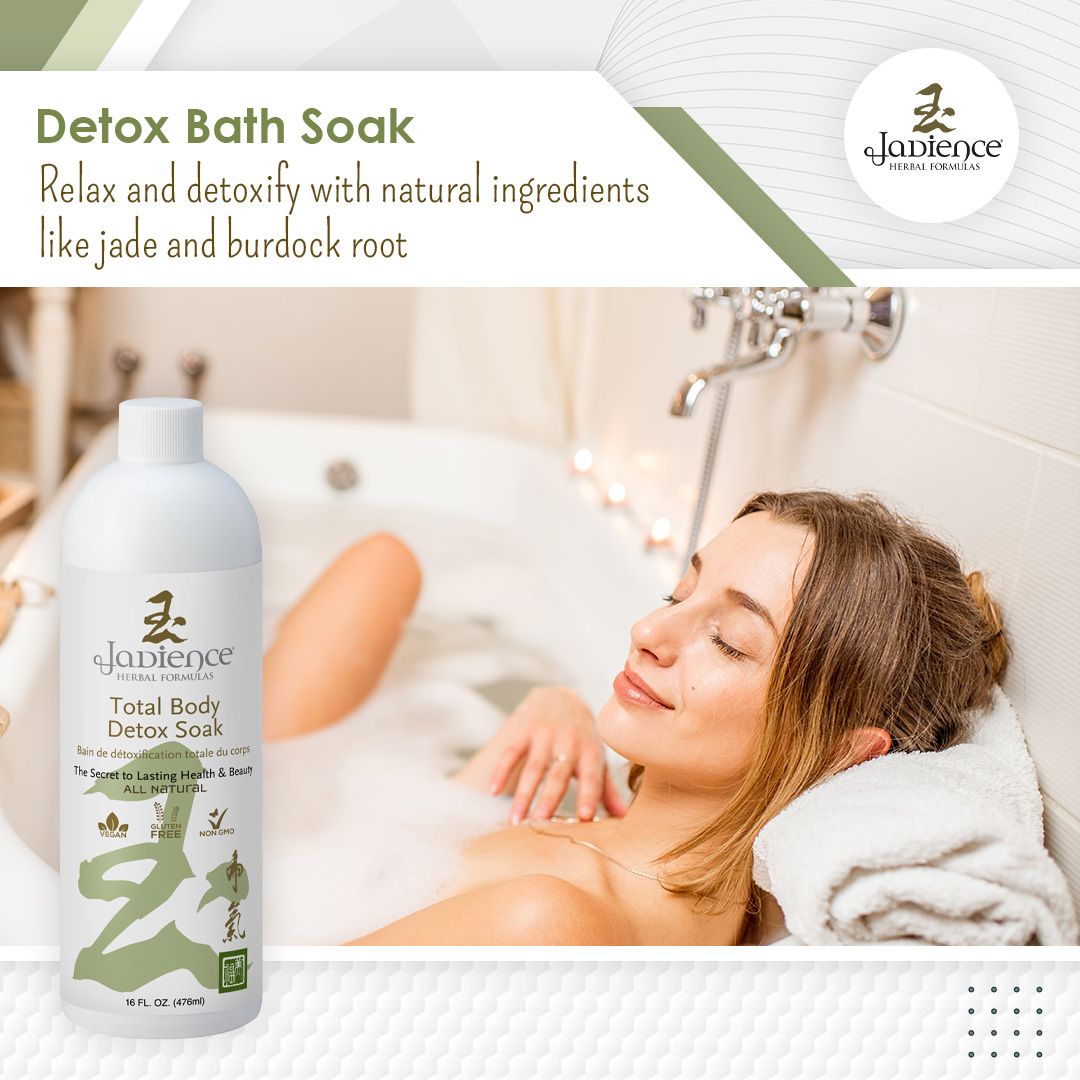 Jadience's tweet photo. Indulge in a luxurious, detoxifying soak with Jadience Herbal Formulas' Detox Bath Soak! 💆‍♀️ Our herbal-infused formula, featuring jade and burdock root, helps to soothe sore muscles and detoxify your body, leaving you feeling relaxed and rejuvenated. #SelfCareSunday #Herbal https://t.co/ItBJ7A8DdF