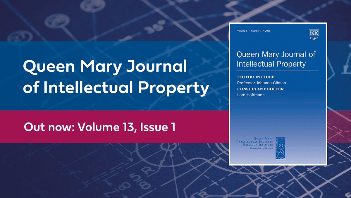 🆕 Issue Vol 13: 1 of the Queen Mary Journal of #IntellectualProperty <a href="/QMJIP/">QMJIP</a> is out now.

🆓 articles: <a href="/ProfJohanna/">Prof Johanna Gibson</a> on The authorial fallacy and <a href="/batukinikoglu/">Batu Kinikoglu</a> on the Liabilities of virtual world developers as intermediary service providers

➡️ elgaronline.com/view/journals/…
