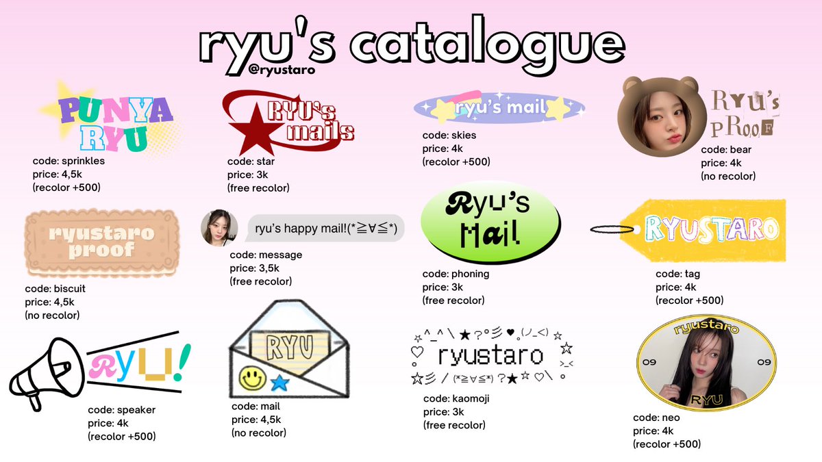 help rt. thank you!

hlooo, aku open commission watermark yang ada di katalog iniii. kalau mau commiss wm bisa langsung dm untuk dapet form ordernyaa &amp; make sure u have read the tnc before ordering. selamat jajan🫶

#zonauang #zonajajan #zonaba