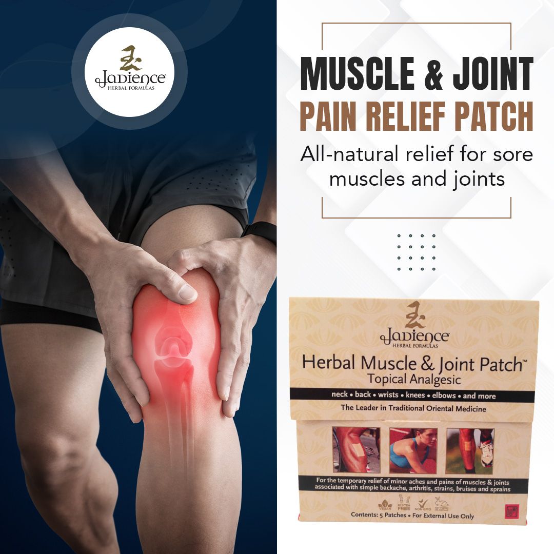 Jadience's tweet photo. Say goodbye to achy muscles and joints with Jadience Herbal Formulas' Muscle &amp; Joint Pain Relief Patch! 🌿 Our natural formula contains powerful herbs that provide fast, effective relief for pain and discomfort, so you can get back to living your best life. #HerbalRemedies https://t.co/WfA2T9cBvS