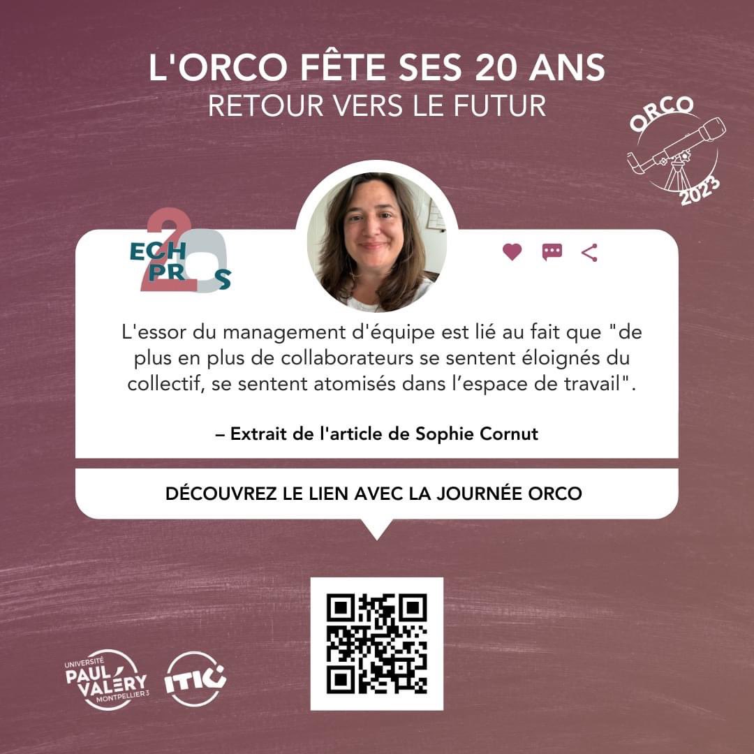 Zoom sur Sophie Cornut, chargée de mission marque employeur à la Caisse Primaire d'Assurance Maladie (CPAM) de l'Hérault, qui intervient dans l'article "Flashback sur l'évolution du team building."
#Echos2Pros2023 #20ans #communication #journal #itic #montpellier #paulvaléry