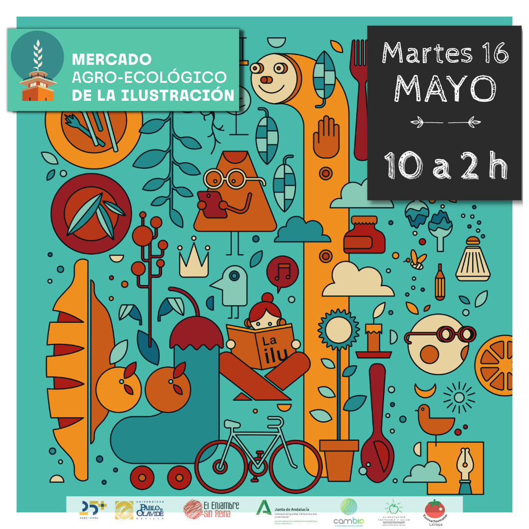 El próximo martes 16 de mayo, de 10:00 a 14:00 horas, acércate al Mercado Agroecológico “La Ilustración”. El ecomercado del campus de la UPO.
<a href="/pablodeolavide/">Pablo de Olavide</a>
@elenjambresinreina
<a href="/ceicambio/">ceicambio</a>
@tomatomatelavega