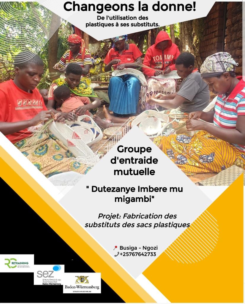 Rcretraining's tweet photo. Fabrication des substituts des sacs plastiques comme activité génératrice de revenus. #SEZ, @BwBurundi 

#environnement
#zéroplastique 
#autonomisationfinancière 
#responsabilitésociale https://t.co/AJ4Nb9JBLE