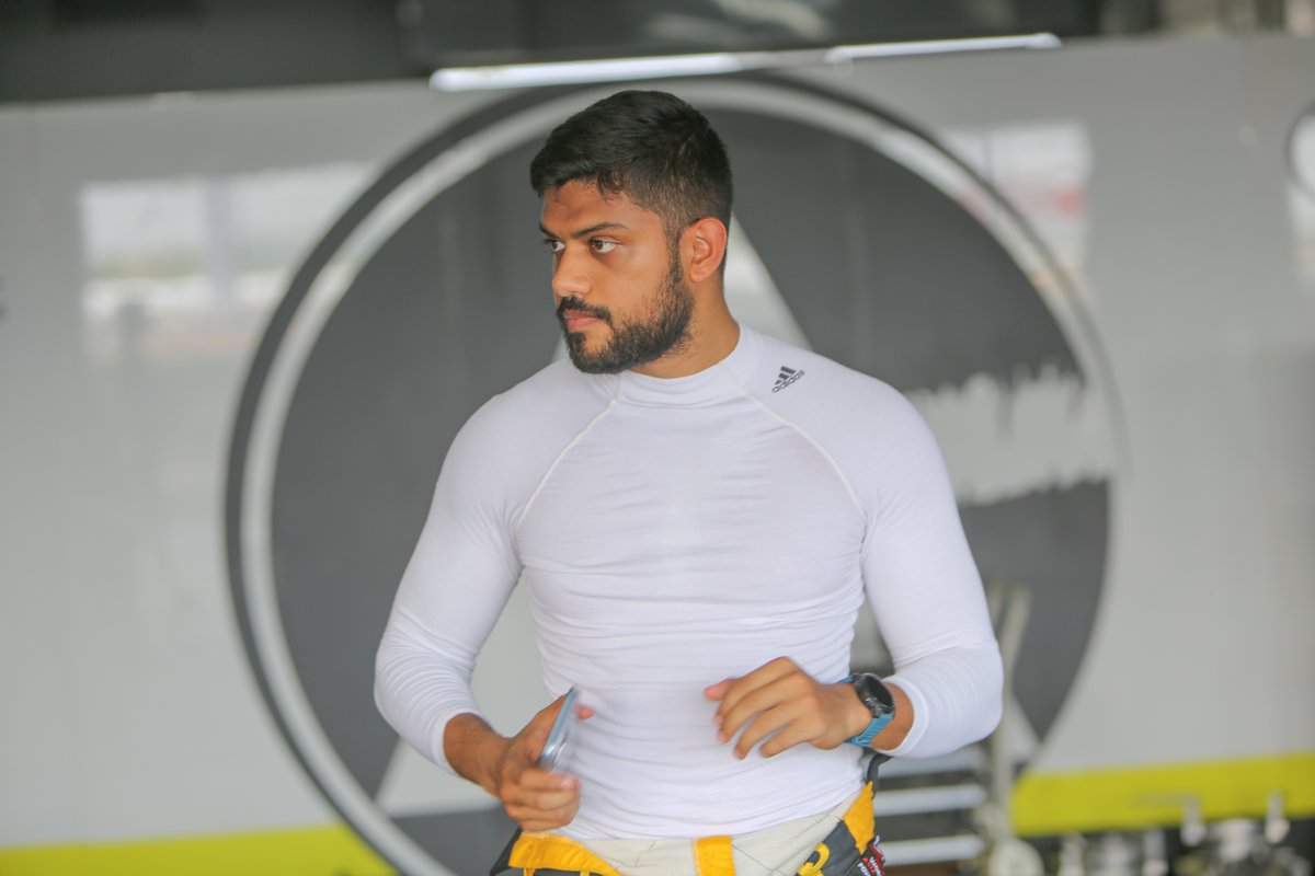 BQuikRacing's tweet photo. Eshan looking like he's just stepped out of the ring ... or #Stargate? Either way da man is right on it today! So far on day one on track we are pretty satisfied #Go26 ! https://t.co/DvLdwmx7lQ