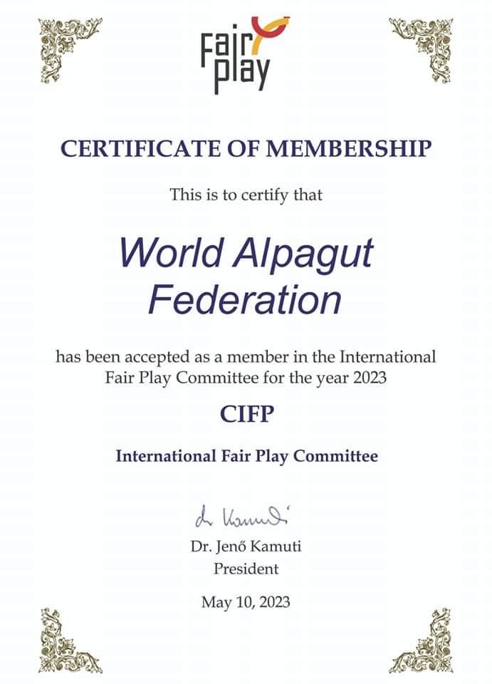 The World #Alpagut Federation has been accepted as a member of the International Fair Play Committee (<a href="/OlympicFairPlay/">@OlympicFairPlay</a>), another prestigious international sports organization. This step further solidifies Alpagut sport's growing recognition among international #sports