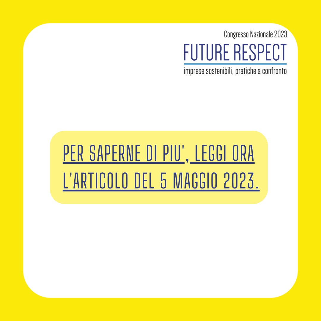 ❗️Sull'Ansa si parla del Terzo Congresso Nazionale Future Respect: 
👉Agenzia del 5 maggio: Baccini, la sostenibilità è una scelta di campo per le aziende.
✅Articolo disponibile a questo link lnkd.in/dbtbAtMv.

#CongressoFutureRespect2023 #Sostenibilità #Trasformazione