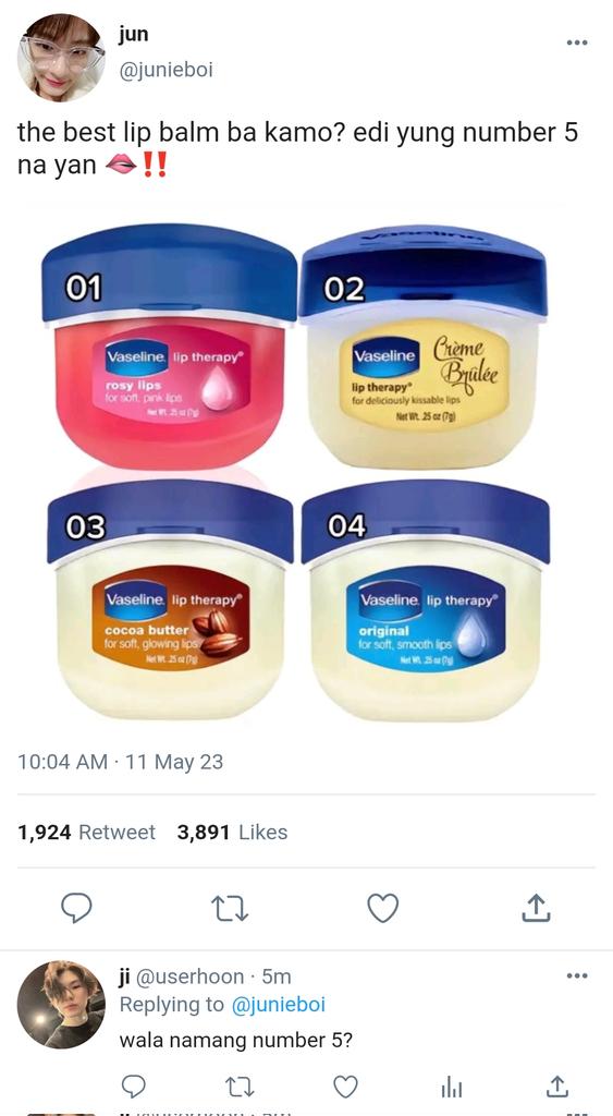 escapages's tweet photo. a #junhoon one-tweet au !

lip balm https://t.co/uhp7092Ssg