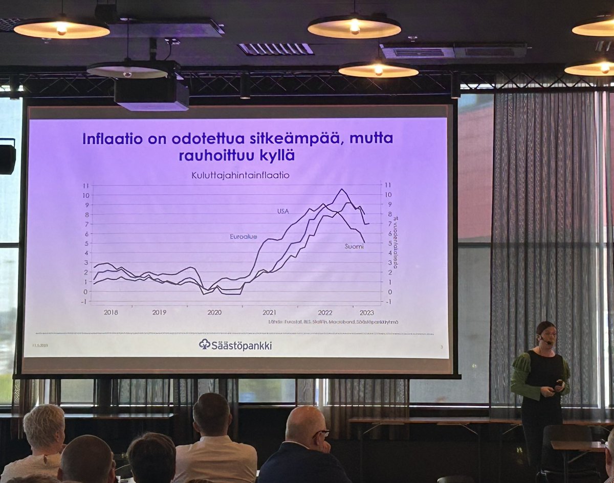 ’Inflaatio on odotettua sitkeämpää, mutta rauhoittuu kyllä’ sanoo <a href="/HennaMikkonen1/">Henna Mikkonen</a> 

Tarkoittaa myös sitä, että koronnostot ovat tulossa tiensä päähän.