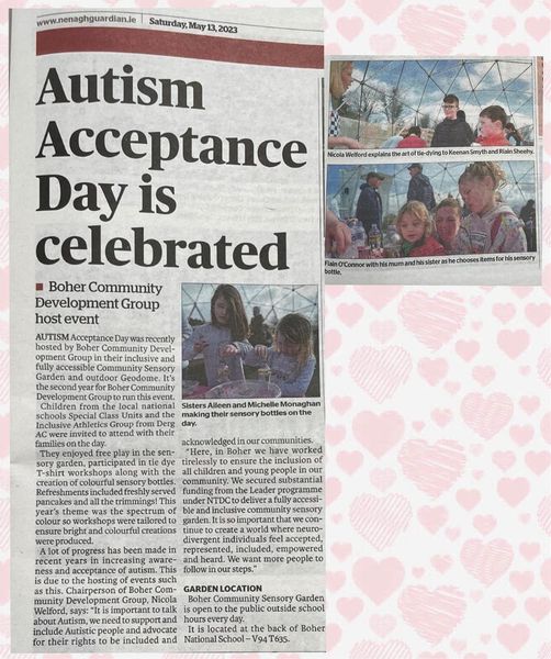 Congratulations to BoherCDG for their work in supporting those with autism.

Our domes help neurodivergent individuals regulate their sensory input by providing a calming and relaxing environment. Find out more at solardome.co.uk 

#Autism #CommunityDevelopment #community