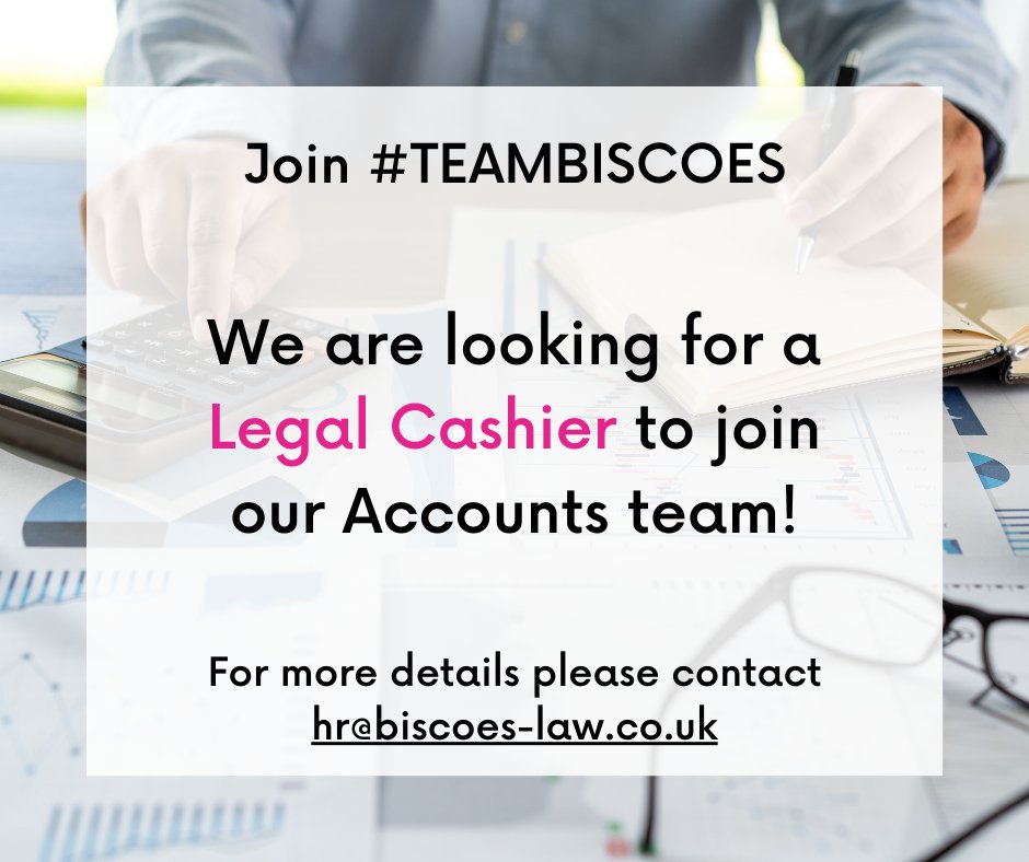 Biscoes's tweet photo. We are looking for a #legalcashier to join our Accounts team.
If you or anyone you know are interested in this role please contact our HR team at the email below or call them on 023 9266 0261 for more information.
https://t.co/PYhvSqbkbi
#hiring #jobadvert #recruitment https://t.co/nXZOTx3nDZ