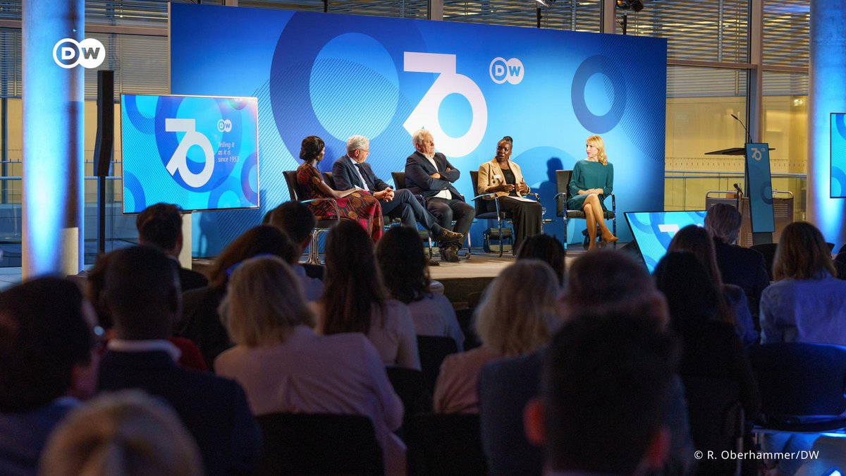 DeutscheWelle's tweet photo. On May 10, DW celebrated its 70th birthday in Berlin together with guests from politics, culture and the media. The speeches and discussions focused on the increasing threat to press freedom in many of DW's target regions and the dangers to independent journalism worldwide. #DW70 https://t.co/DBXdWyyyOS