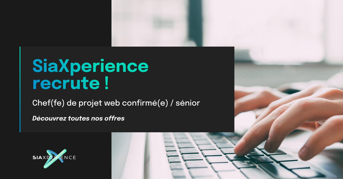 Intégrez SiaXperience en tant que Chef(fe) de projet #web confirmé(e) ! Vous avez une expertise confirmée en gestion de projets web et en méthodologies de développement ? Rejoignez un environnement international stimulant. tinyurl.com/yzkptkff
#emploi #recrutement