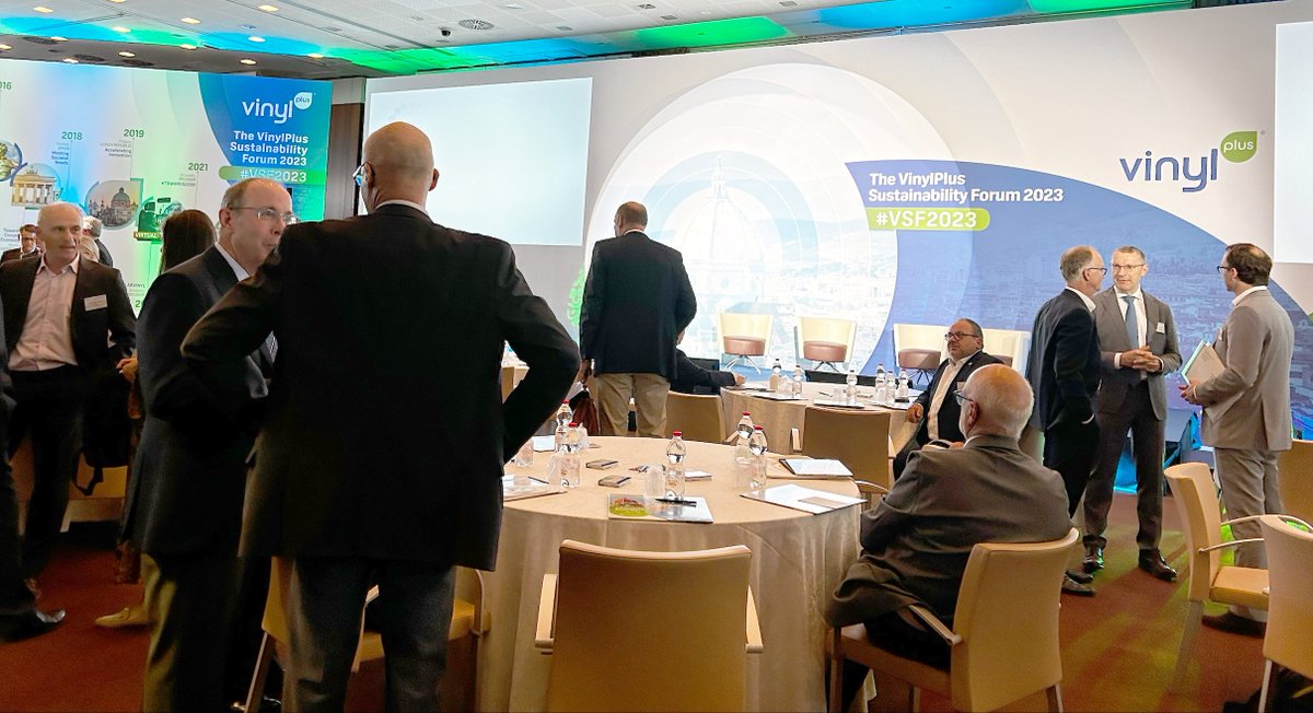 TheBPF's tweet photo. It's day 2 of the #VinylPlus Sustainability Forum 2023! We're looking forward to more talks today focused on sustainability and plastics moving towards a circular economy. 🌍🌿

#VSF2023 #florence2023 #vinylplusuk #sustainability https://t.co/ATCC7vFT1W