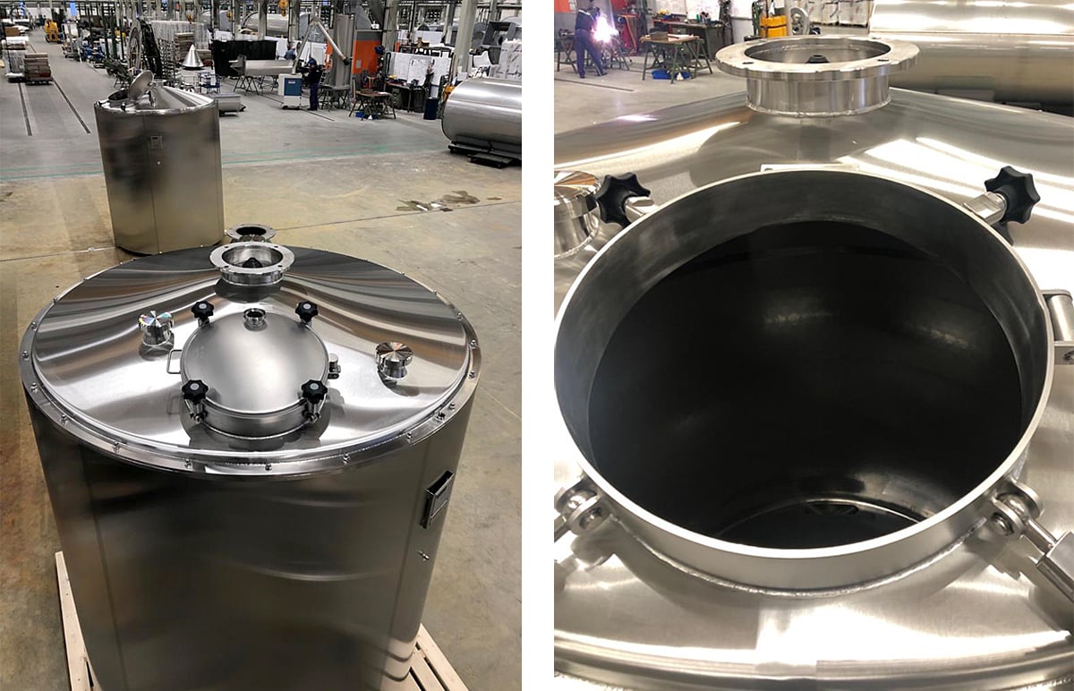 Dieser Tank ist ein Sauerteigbehälter, der speziell für die Firma "W&amp;K Automation" angefertigt wurde. Für einen gleichmäßigen Temperaturverlauf ist dieser Tank mit Temp-Plate® - dem Mueller-Wärmeübertragungssystem - ausgestattet. 
paulmueller.cc/3HzLg6z
#MuellerProcestanks