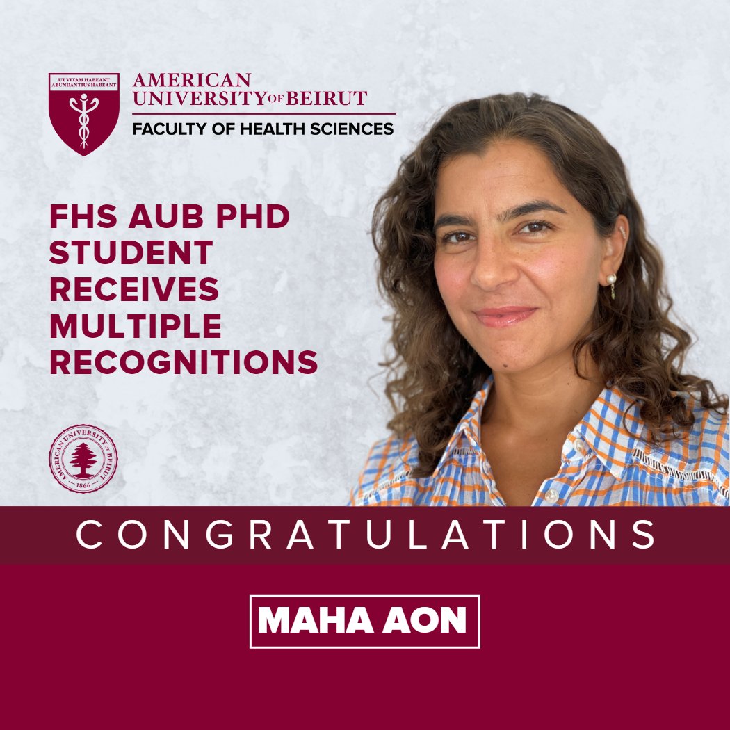 FHS_AUB's tweet photo. Maha Aon, Epidemiology PhD student at #FHS #AUB, has been recently selected to serve as guest editor for the ten-year anniversary issue of The Lancet Global Health.
More info: https://t.co/p9rh71CJ1Y
@Aon_Maha @AUB_Lebanon @LancetGH
#FHSer #ProudFHSer https://t.co/PRt97deShx