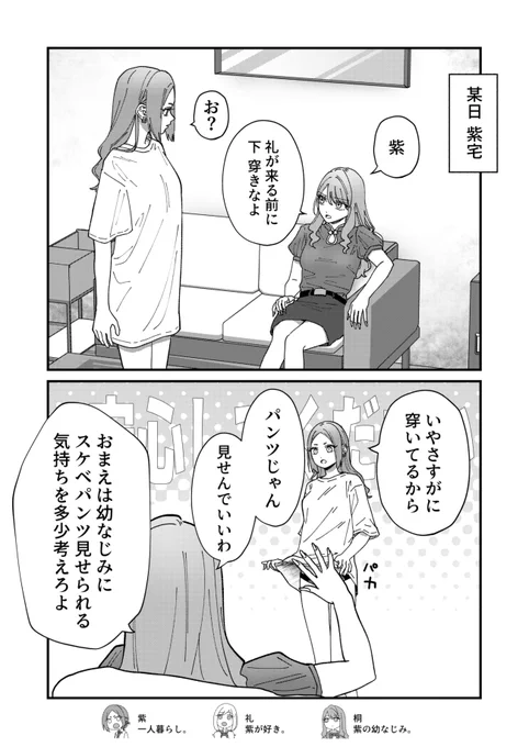 自宅だからとリラックスしすぎの女 #創作百合