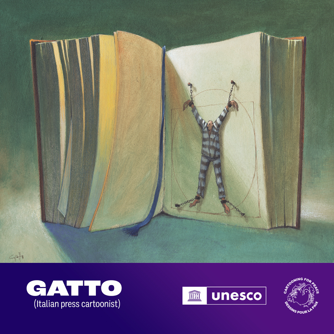 UNESCO's tweet photo. Imagine a world where your thoughts are silenced.

A world where your words are censored.

A world where your ideas are suppressed.

Defending #PressFreedom is about upholding the fundamental human right of self-expression.

https://t.co/4Bbewaag9E #WorldPressFreedomDay https://t.co/6s58hY5vut