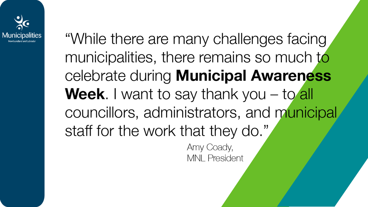 MunicipalNL's tweet image. It's Municipal Awareness Week! It's a time to recognize the important work done by municipal councils and staff. #PartnersInProgress @PMANL709 @MPA_GovNL #MunicipalAwarenessWeek @amycoadyGFW