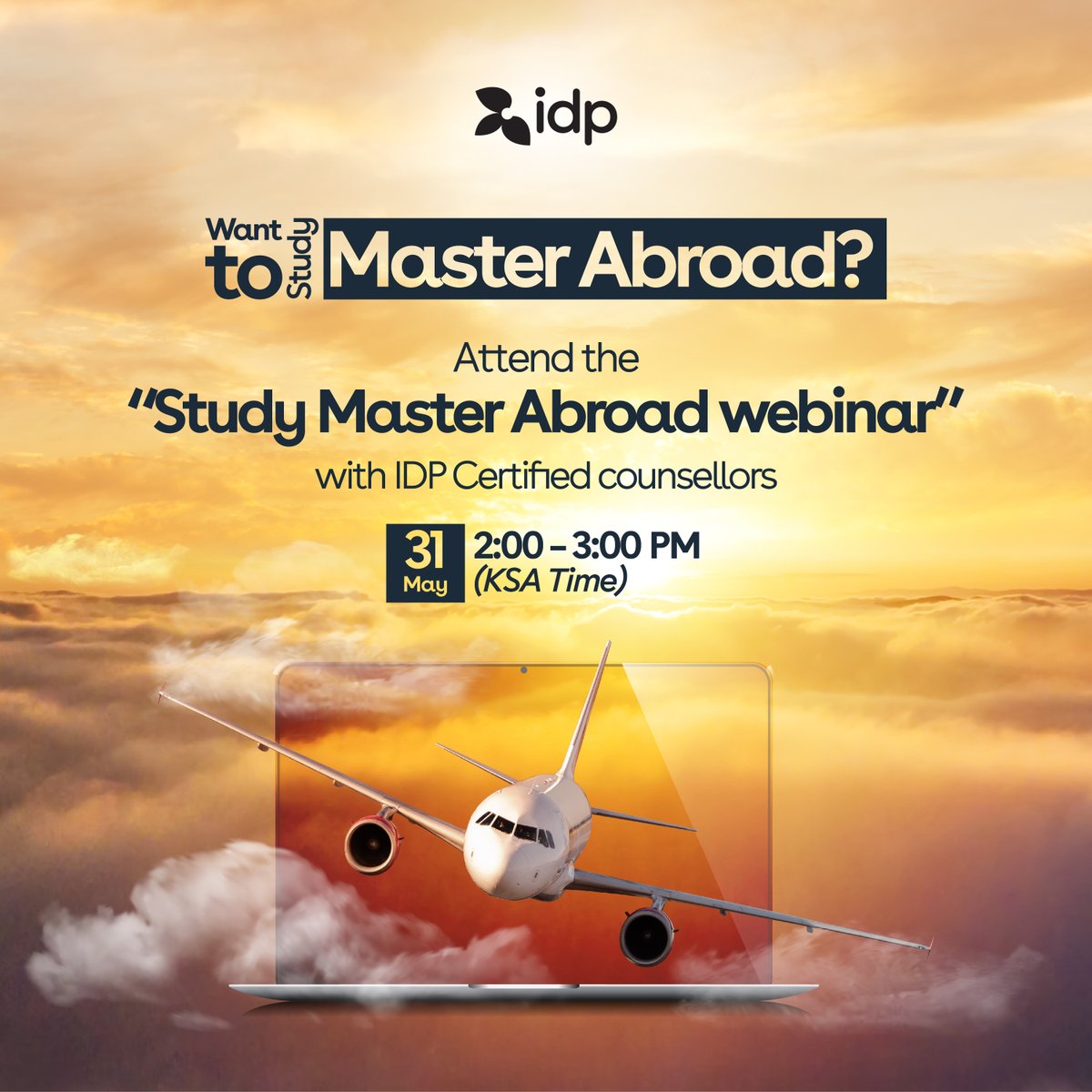 IDPSaudiArabia's tweet image. Dreaming About Studying Master Abroad?
Attend the “Study Master’s Abroad webinar &amp;amp; Be One Step Ahead with IDP Certified Counsellors.

#StudyAbroad #IDPEducation #StudentEssentials