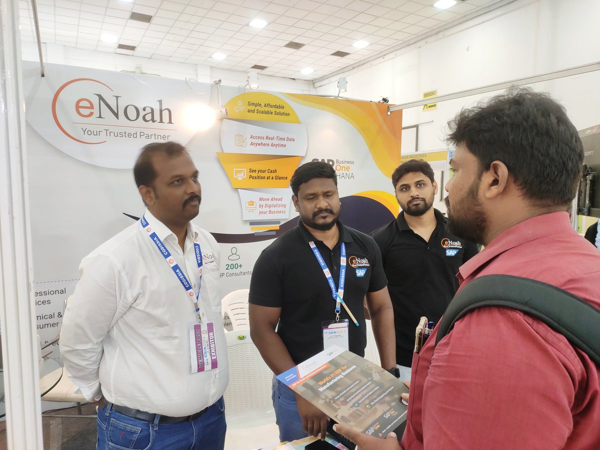 Day 2 at SUBCON 2023, Codissia, Coimbatore showcasing #SAPBusinessOne for #SMEs and #MSMEs. 

#SUBCON2023 #SUBCON #SAPB1 #CloudERP #ManufacturingERP
 #eNoah #smartmanufacturing #ERPforSMEs #ERPSoftware