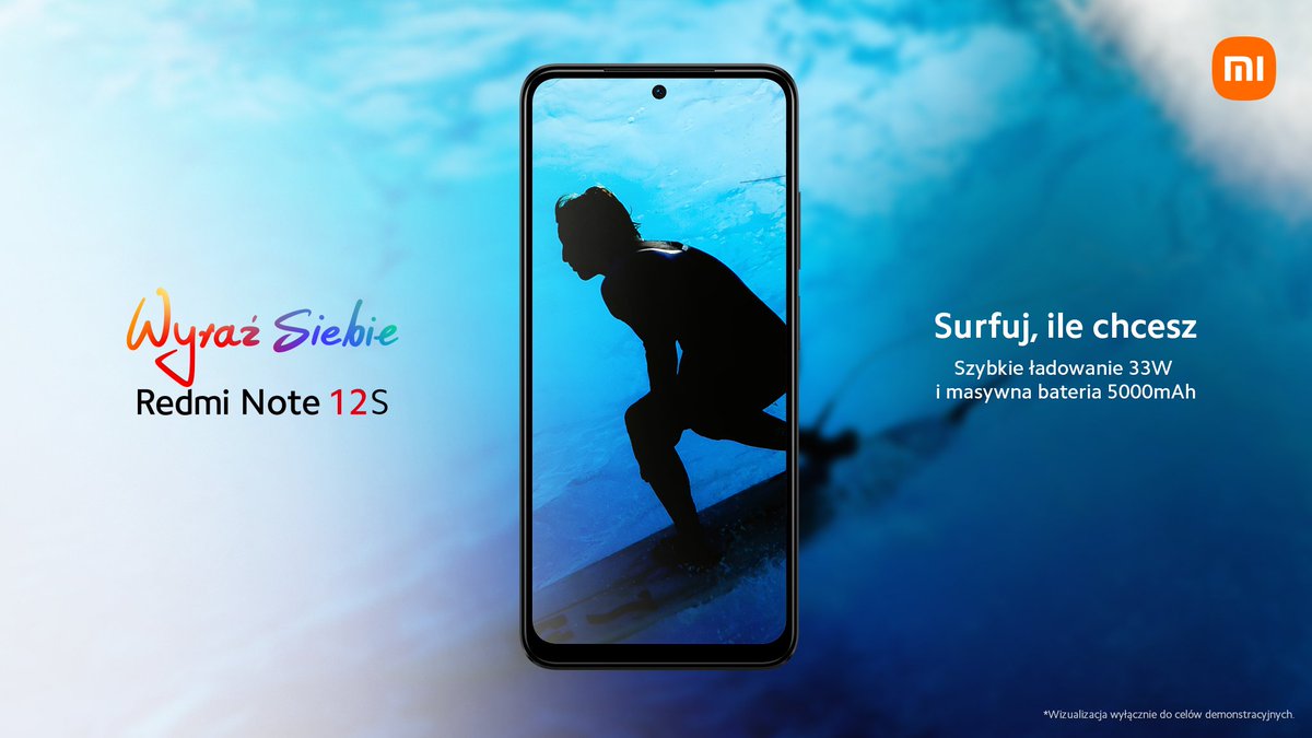 XiaomiPL's tweet image. Żyj na czillu i nie martw się ładowaniem 🔋 #WyraźSiebie z #RedmiNote12S i bądź zawsze na fali 🌊
