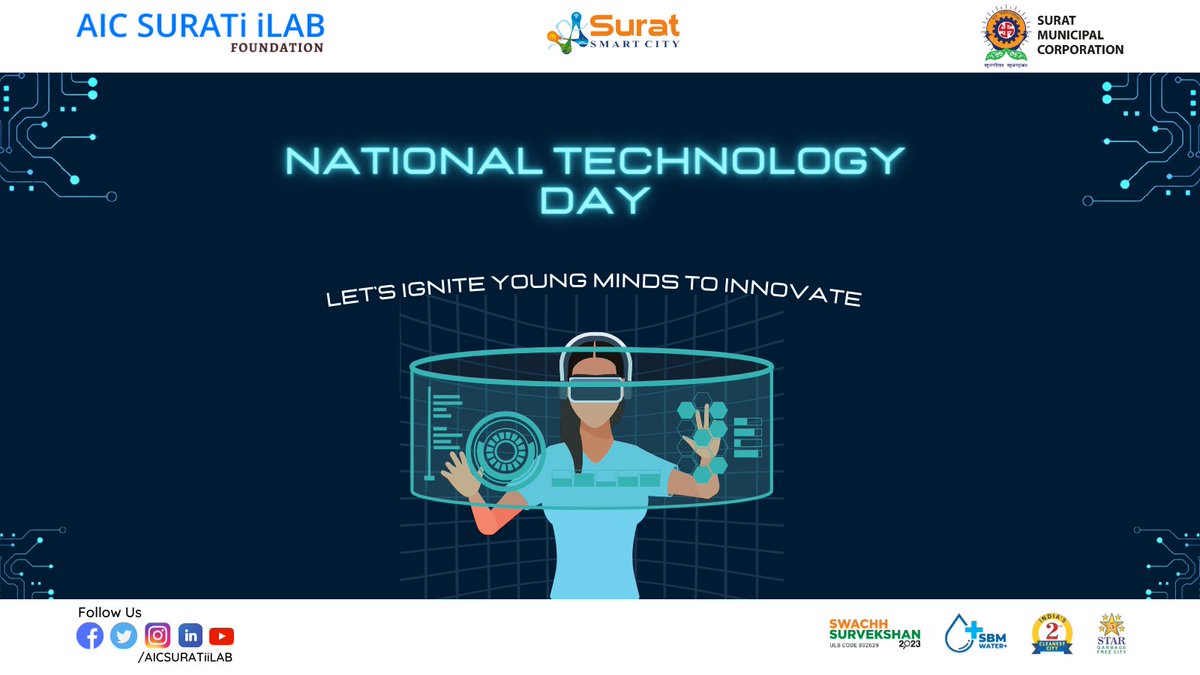 AICSURATiiLAB's tweet photo. National Technology Day 2023
#AICSURATiiLAB #NationalTechnologyDay https://t.co/IhfO5JzJ91