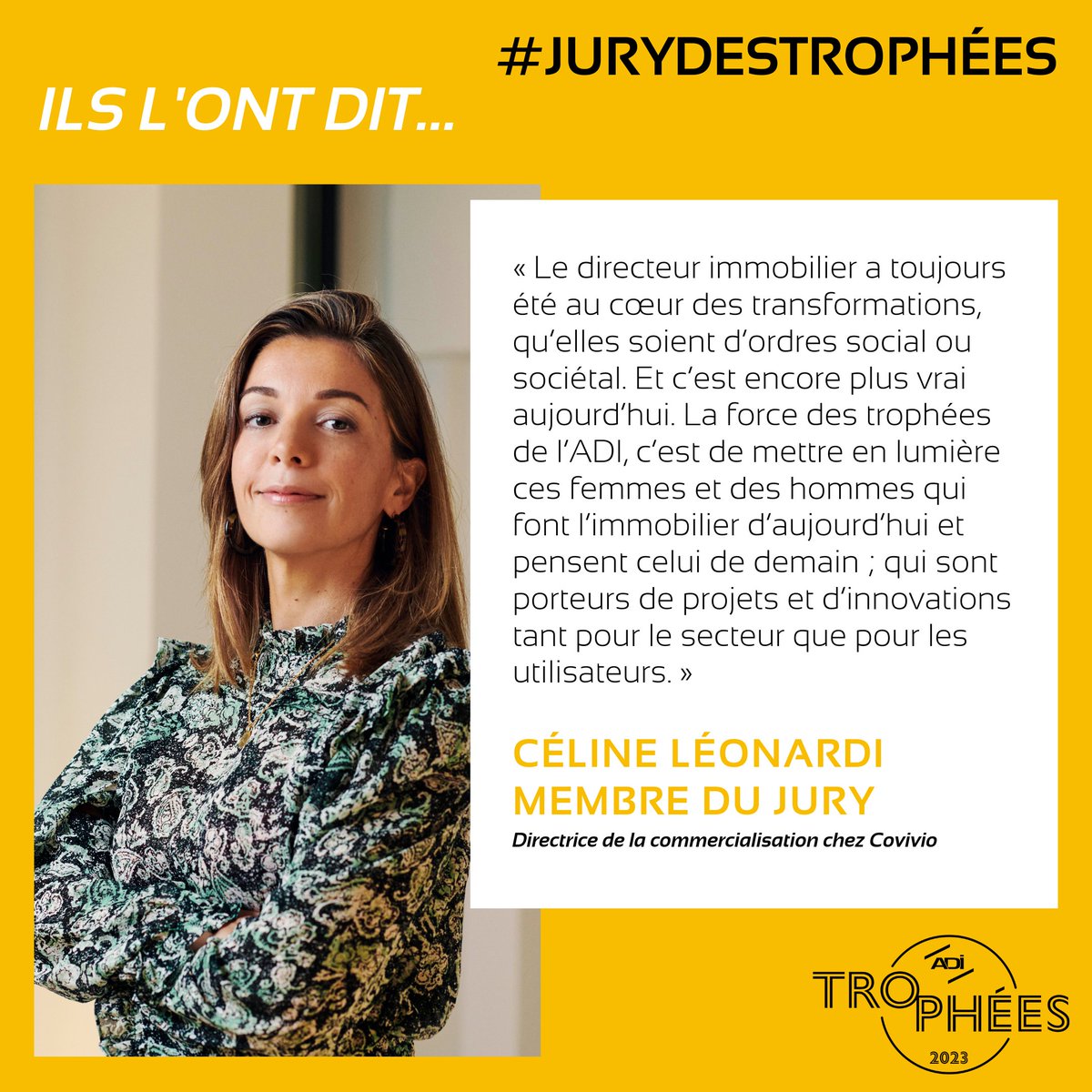🚨 Focus sur le jury : Céline Léonardi
<a href="/covivio_/">Covivio</a> 

➡Découvrez le portrait de Céline Leonardi :
adi-france.fr/focus-sur-le-j…