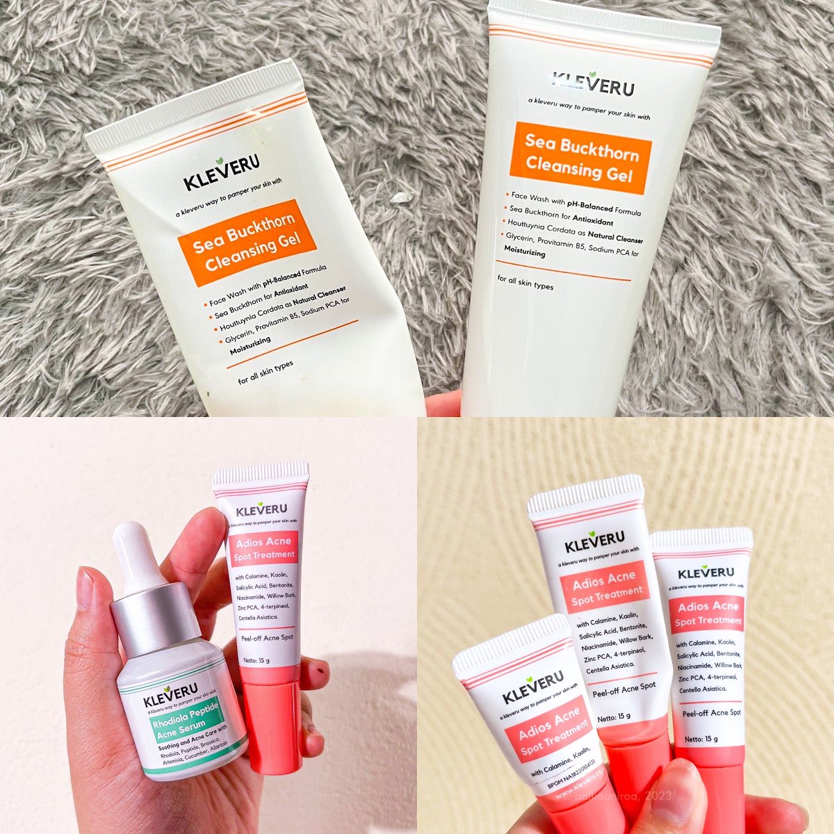 bakuchiollyc's tweet photo. Ini tiga product kleveru yg jd kecintaanku bgt! 

✅ facewash udh abis 2 tube
✅ serum 1 botol
✅ acne spot udh mau abis 4 tube😭👋🏻

SIAPA ACNE FIGHTERS YANG MAU DICHECKOUTIN KLEVERU JUGAA??? 

#racuninskincare https://t.co/L0TiEqkDRR