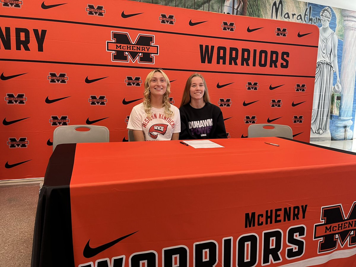 MCHS_GSoccer's tweet photo. What a great day getting to see these 2 sign!!  Congrats to Sarah and Emerson!!! https://t.co/s6j2vO0Q8H