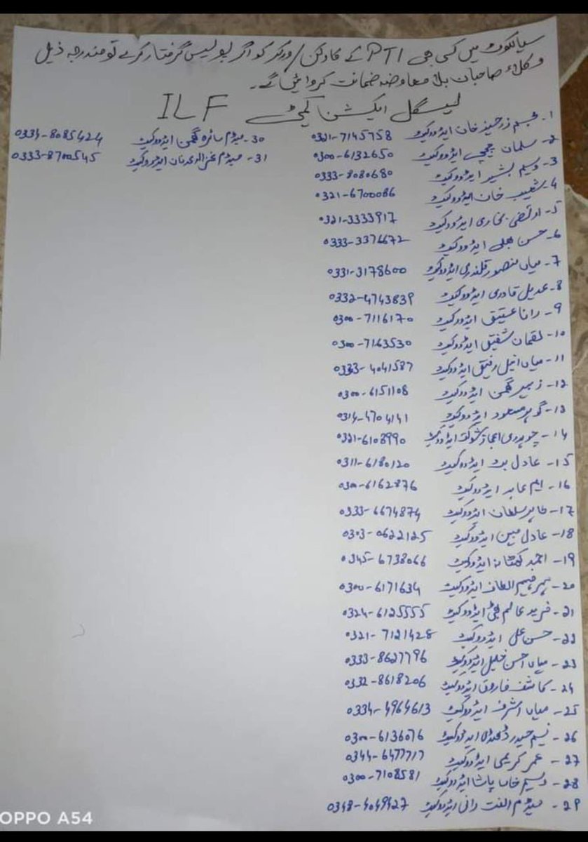 arif_lahore0092's tweet photo. تحریک انصاف کی لیگل ٹیم کے نام اور فون نمبر

کسی بھی ہنگامی صورتحال میں لیگل ٹیم سے رابطہ کریں

شکریہ

#عمران_خان_کو_رہا_کرو https://t.co/Btyl0kTJWz