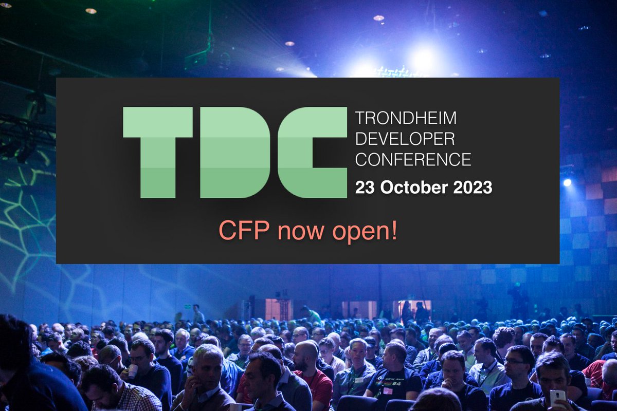 TrondheimDC's tweet photo. Miss us? TDC is back in Trondheim! 🎉 

Call for Presentations for #TDConf23 is now open, and we're working on bringing together a group of amazing speakers! Want to share something cool? The stage is yours!

Submit a summary of your presentation here
👉 https://t.co/2V3FOfFjn2 https://t.co/bUWJ75yTLq