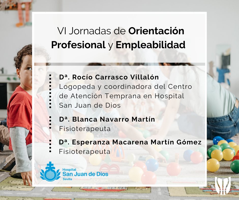 Visitan nuestro Centro la logopeda Rocío Carrasco Villalón, Coordinadora del Centro de Atención Temprana en el Hospital San Juan de Dios, y las fisioterapeutas Blanca Navarro Martín y Esperanza Macarena Martín Gómez, quienes resolverán todas las dudas del alumnado.