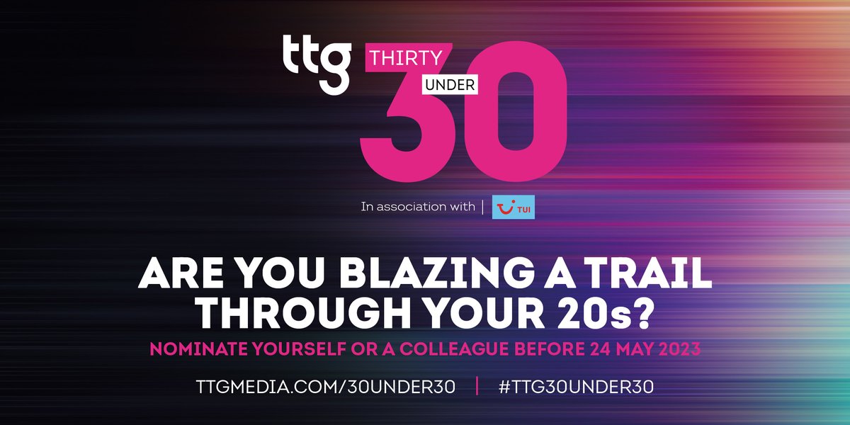 @TTGMedia 's 30 Under 30 is once again on the hunt for the brightest young minds in the travel industry, returning for its 11th year and looking for 30 of the highest fliers under 30, from any corner of travel. Find out more and enter for free: bit.ly/3psQVoS