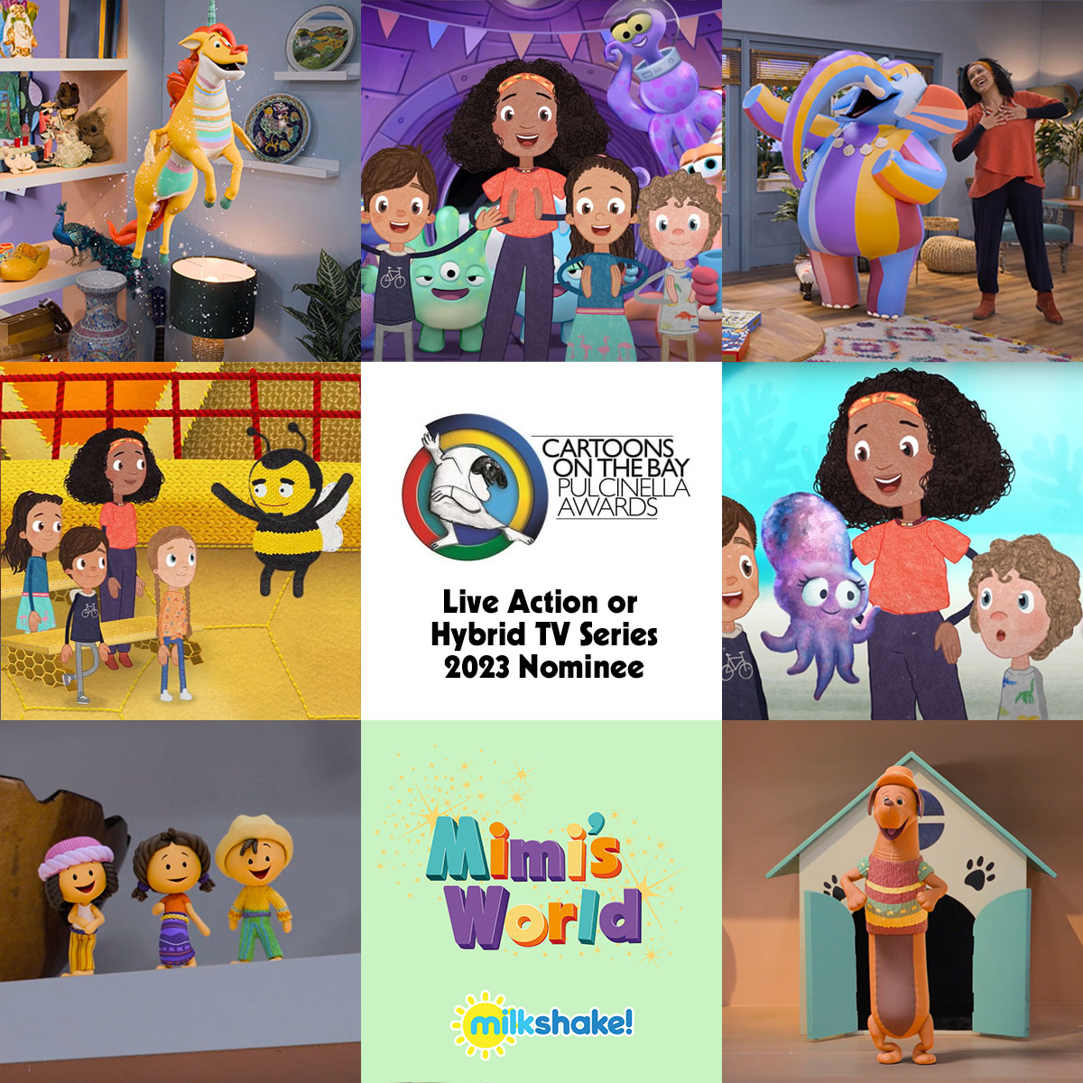 We are delighted to hear that Mimi's World has been nominated for a Pulcinella Award for Best Live Action or Hybrid TV Series at <a href="/CartoonsBayRai/">Official Cartoons on the Bay</a> 2023. Congrats to everyone involved! <a href="/melliebuse/">Mellie Buse</a> <a href="/TauntStudios/">TAUNT</a> <a href="/NIScreen/">Northern Ireland Screen</a> <a href="/KaboomPro/">Ka-Boom Post</a> <a href="/ScoreDrawMusic/">Score Draw Music</a>