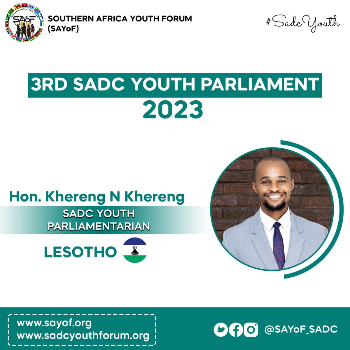 📢📢 3rd SADC Youth Parliament

I am excited to announce that I have been selected to be the representative of Lesotho for the 3rd SADC Youth Parliament. This is an incredible opportunity to engage in policy advocacy and contribute to the development of our region.
#SADCYouth
