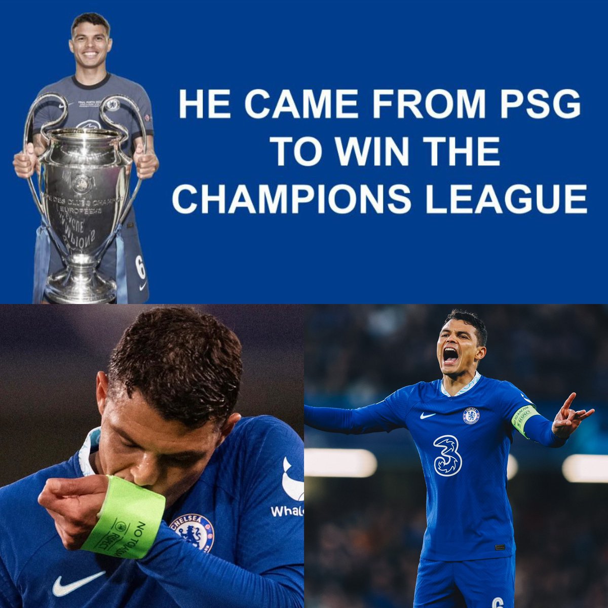 LDNFootbalI's tweet photo. One of the banners that will be at Stamford Bridge for Thiago Silva this weekend… ✅ https://t.co/3QLwaR2cEo