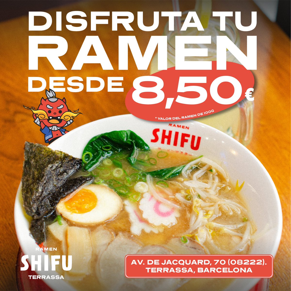 No us perdeu les ofertes en @Ramen_Shifu_ ! 🍜 A 1 minut de Plaça Campus, no teniu excuses! Descobriu la gran varietat de ramen a l’Avinguda Jacquard, 70 Terrassa. A què espereu?🍥