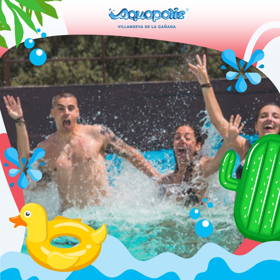 🌊🏖️🎉 ¡Pronto te sumergirás en la diversión junto a tus amigos en el parque acuático Aquopolis! 🤽♀️🌞 

¡Prepárate para deslizarte por toboganes emocionantes, relajarte en piscinas refrescantes y disfrutar de momentos inolvidables! 🌊🏊♂️🌴 #Aquopolis  #AmigosPorSiempre