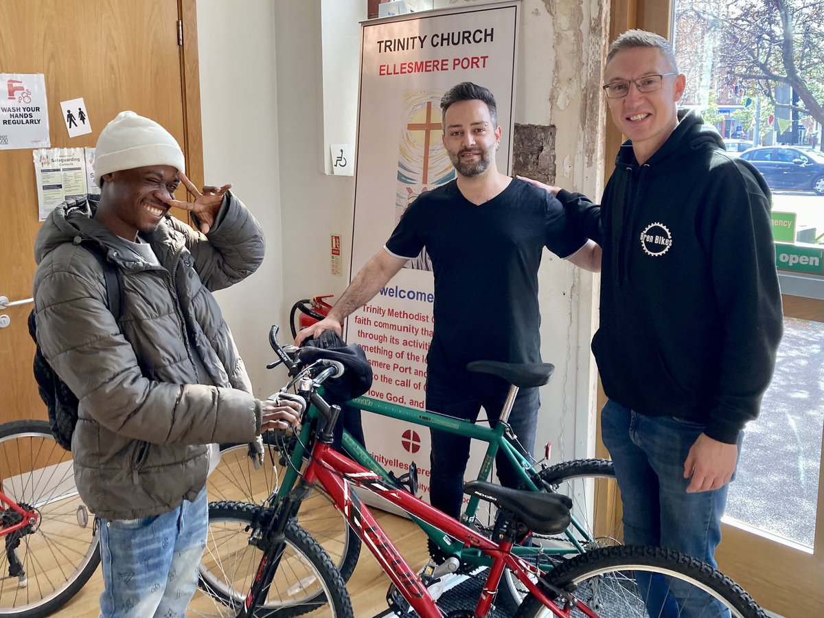 Our beneficiaries &amp; Brengineers have been working hard in the Bren Bikes workshop! 🛠 The fruits of their labour enabled us to help out a local refugee project at Trinity Methodist Church Ellesmere Port 🚴🚴