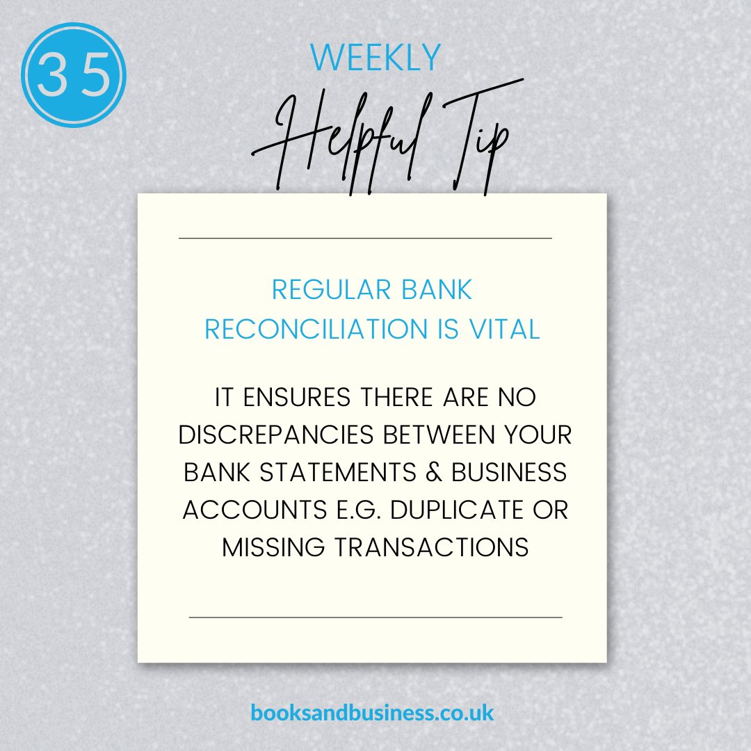 bbs_surrey's tweet image. Bank reconciliations are key to the smooth running of a business, they ensure your business accounting records tally to your bank statements. 

Save yourself the headache &amp;amp; get a bookkeeper to do the reconciliation for you.

#bookkeepingforsmallbusiness #booksandbusiness