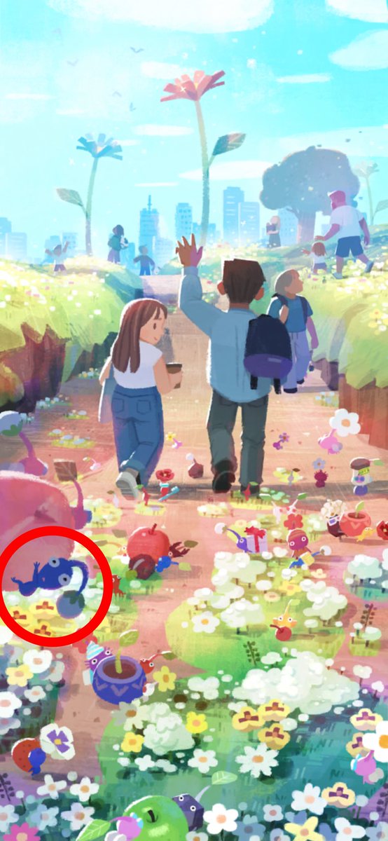 pikmin_facts's tweet photo. All 3 of Pikmin Bloom’s loading screens have a Blue Pikmin in peril. It even appears to be the same Blue Pikmin, as it matures from leaf, to bud, to flower. https://t.co/k6cVnbDTtA