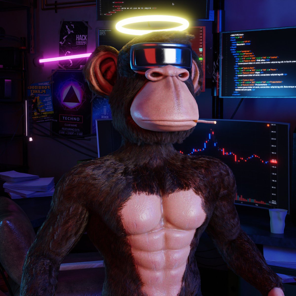 FFVV1211's tweet image. This Bored Ape has been hittin the gym🍌

@BoredApeYC