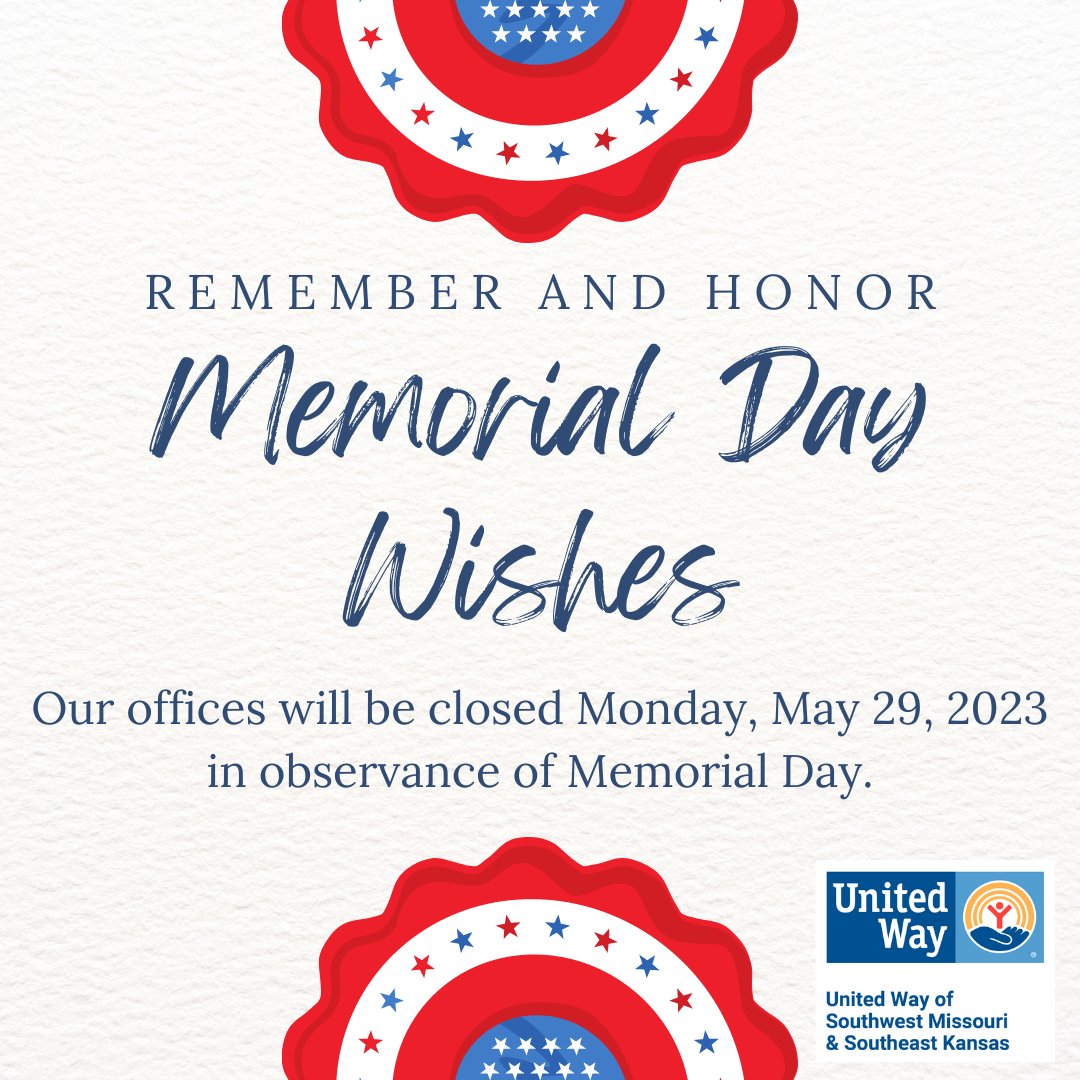 Have a safe and healthy Memorial Day weekend! #Honor #Remember #LIVEUNITED