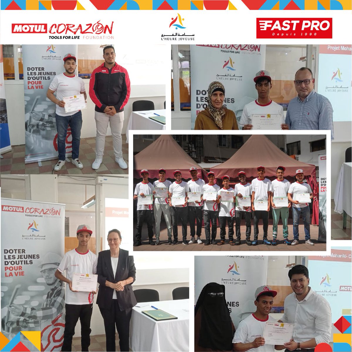 l_joyeuse's tweet image. Retour en images sur la cérémonie de remise des attestations de formation à la promotion 1 de la formation en entretien automobile, suite au  projet Mohariki.
Félicitations aux jeunes et merci à nos partenaires de leur présence 
#HeureJoyeuse #fondationmotulcorazon #fastpro